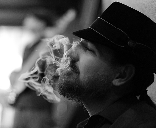 Chuck smoking